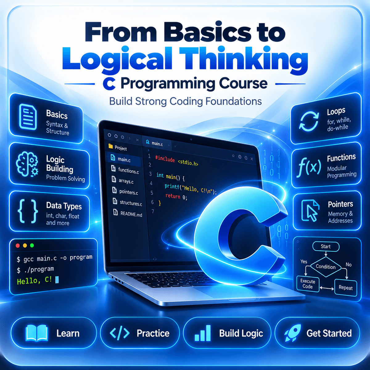 C Programming Course - From Basics to Logical Thinking